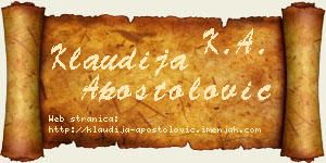Klaudija Apostolović vizit kartica